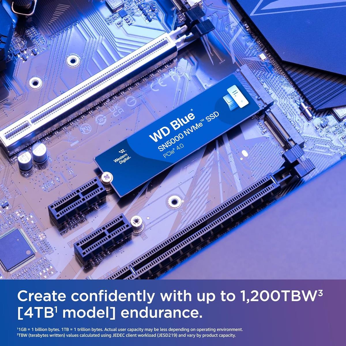 WD Blue M.2 NVME SSD SN5000 500GB Gen 4 Upto 5,000Mb/s WD Blue M.2 NVME SSD SN5000 500GB Gen 4 Upto 5,000Mb/s